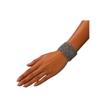 Sergio Gutierrez Silver Mesh Bib Bracelet