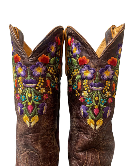 Old Gringo Brown Flower Print Cowboy Boots