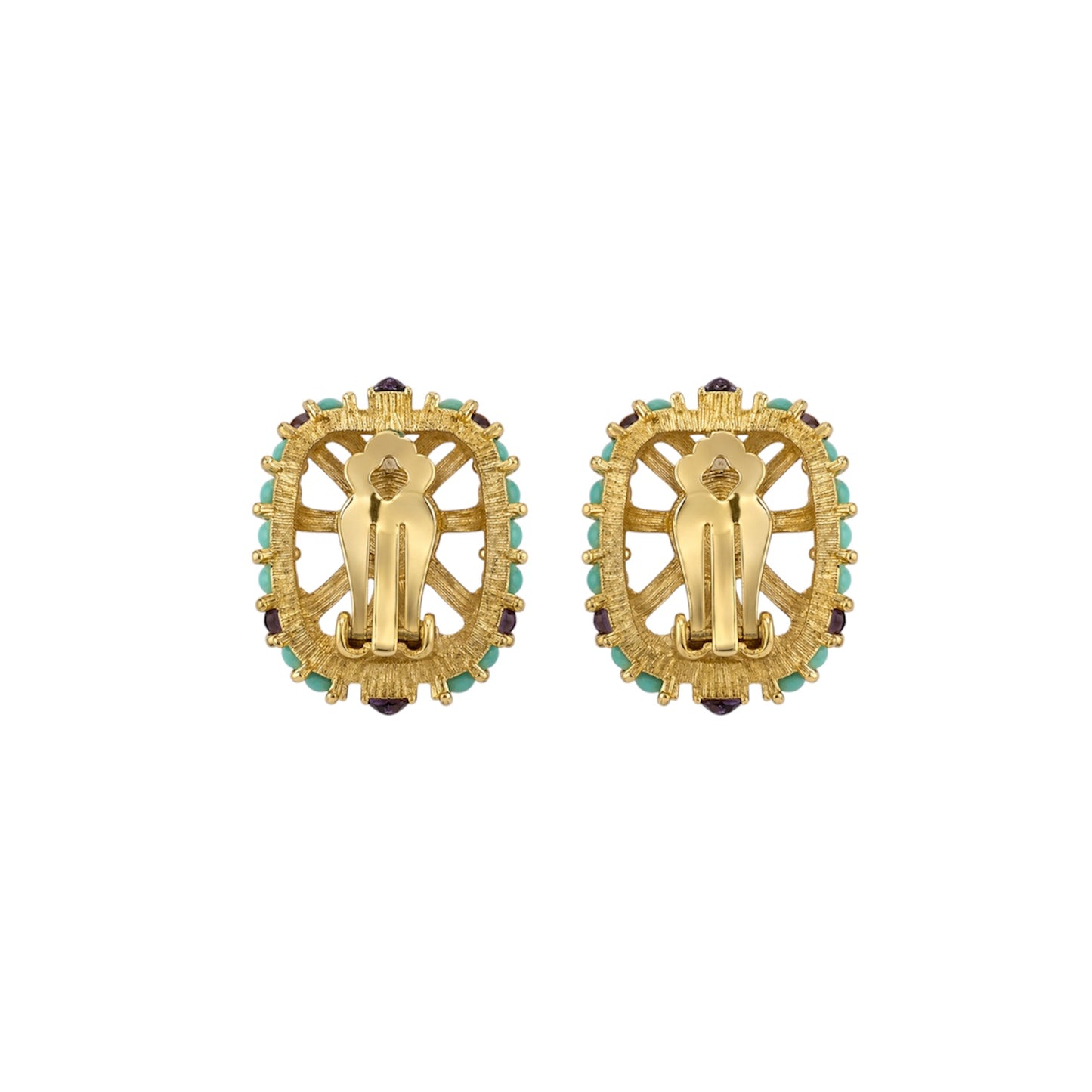 Roxanne Assoulin Gold Tone Multi-Stone Statement Clip-On Earrings
