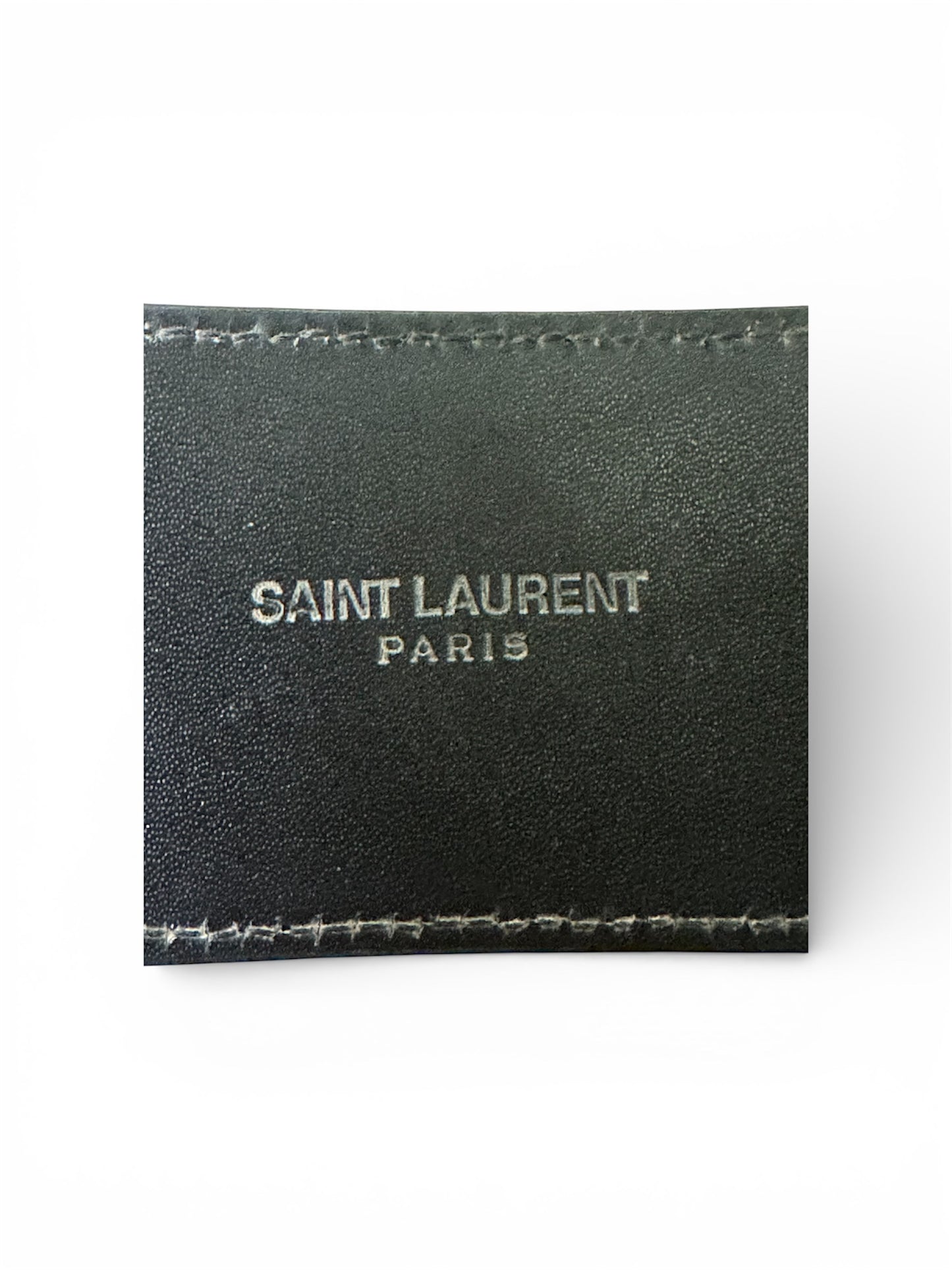 Saint Laurent With Bold Signature Silver Clasp Cuff Bracelet