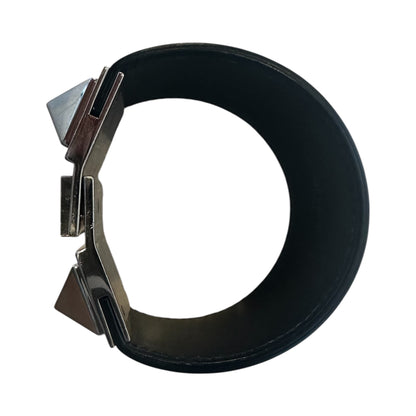 Saint Laurent With Bold Signature Silver Clasp Cuff Bracelet