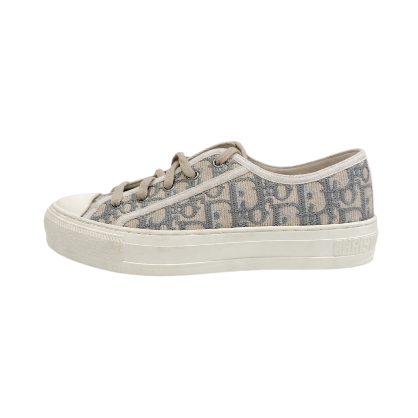 Christian Dior Oblique Canvas Low-Top Sneakers. Size 37.5 EU/ 7 US