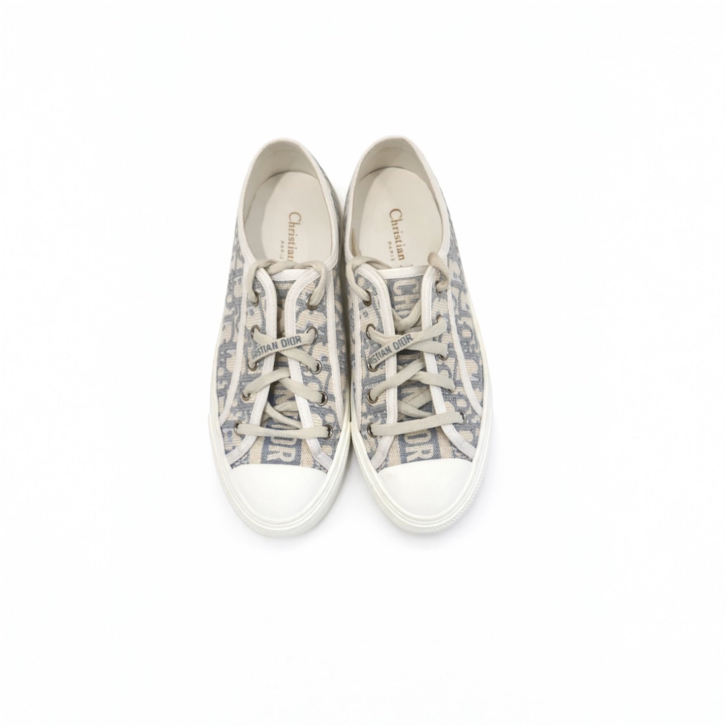 Christian Dior Oblique Canvas Low-Top Sneakers. Size 37.5 EU/ 7 US