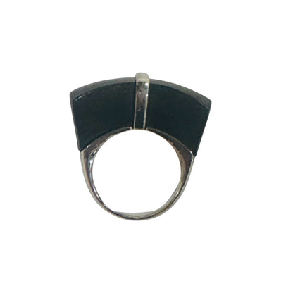 Montblanc Silver & Wood Statement Ring