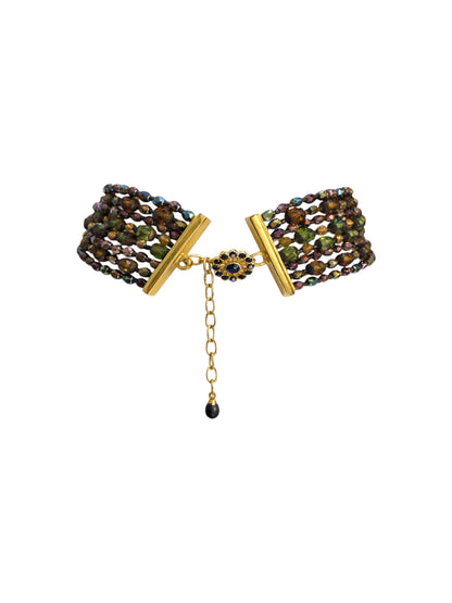 Jose & Maria Barrera Multistrand Crystal Bead Choker.
