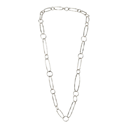 Sterling Silver Multi-Link Chain Necklace Minimalist Statement Design