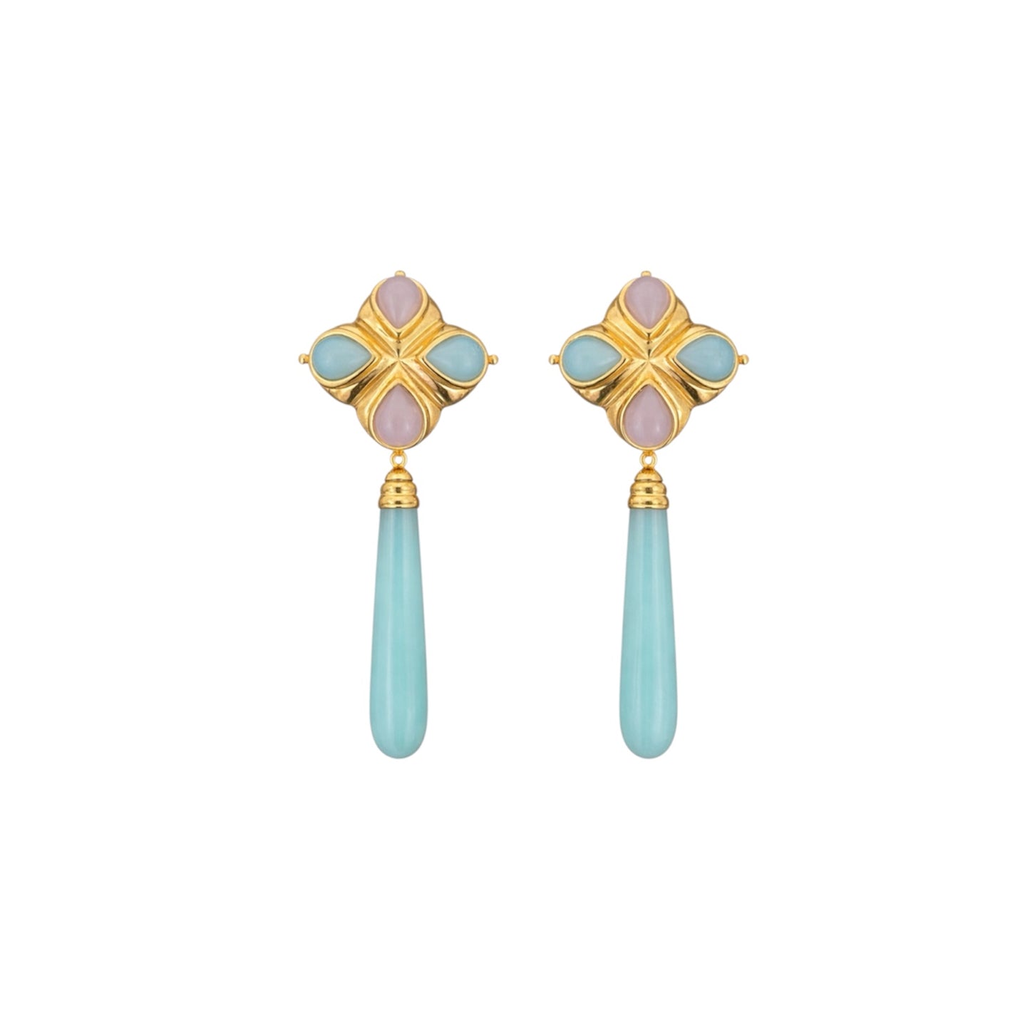 Kai-Yin Lo Gold Plated 925 Multi-Stone Drop Earring