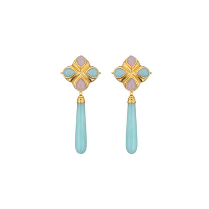 Kai-Yin Lo Gold Plated 925 Multi-Stone Drop Earring