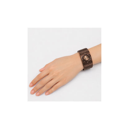 Gucci GG Monogram Brown Wide Bangle Watch