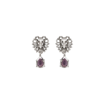 Jose And Maria Barrera Crystal Bow Pearl Drop Clip-On Earrings