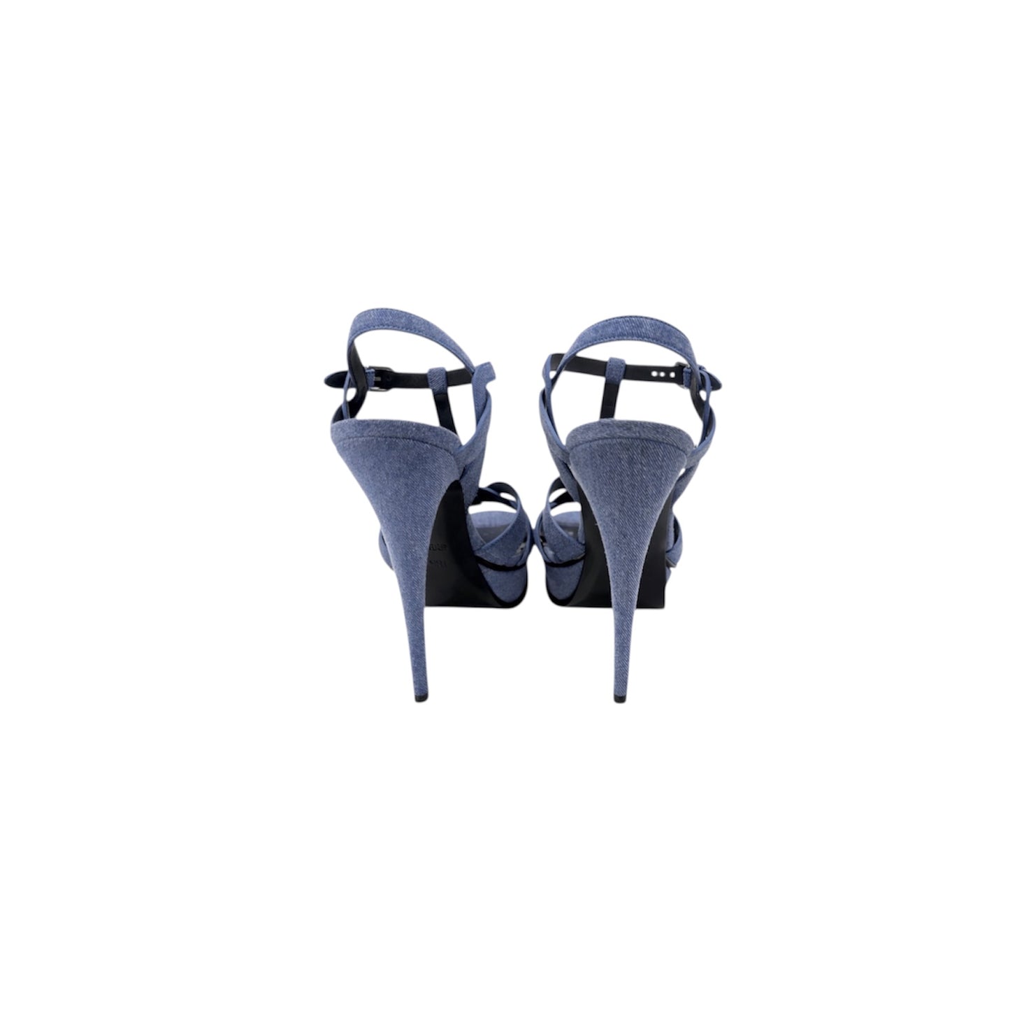 Saint Laurent Denim Tribute Platform Sandals Size 38 EU/ 7.5 US
