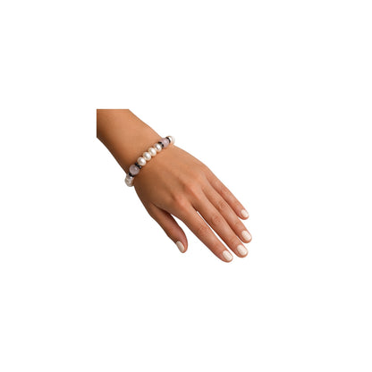 Freshwater Pearl Rose Quartz and Faceted Crystal Accents Bracelet