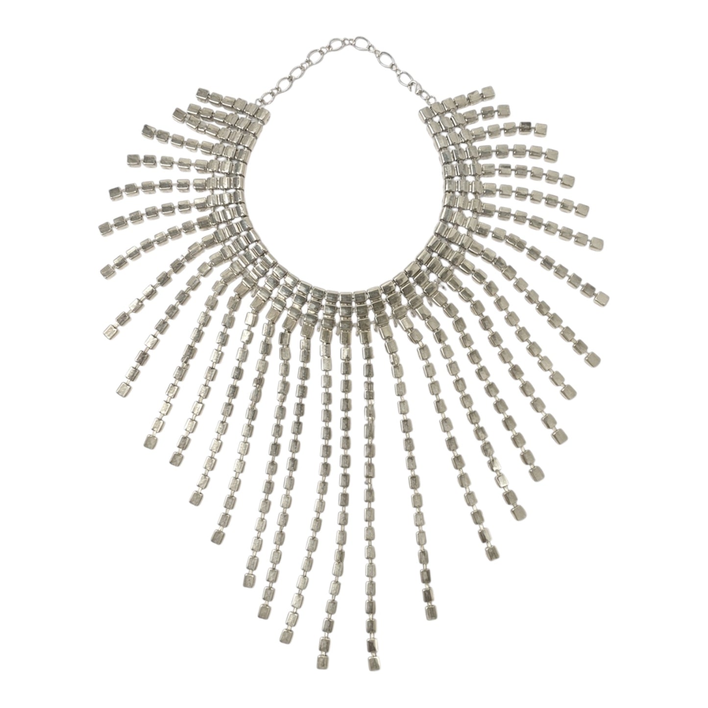 Rhinestone Fringe  Bib Necklace