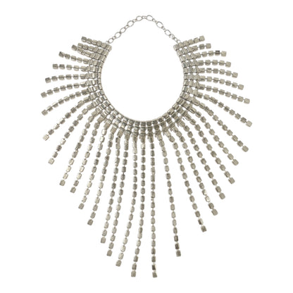 Rhinestone Fringe  Bib Necklace