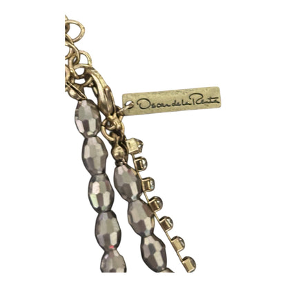 Oscar De La Renta Gold Filigree Heart Statement Necklace