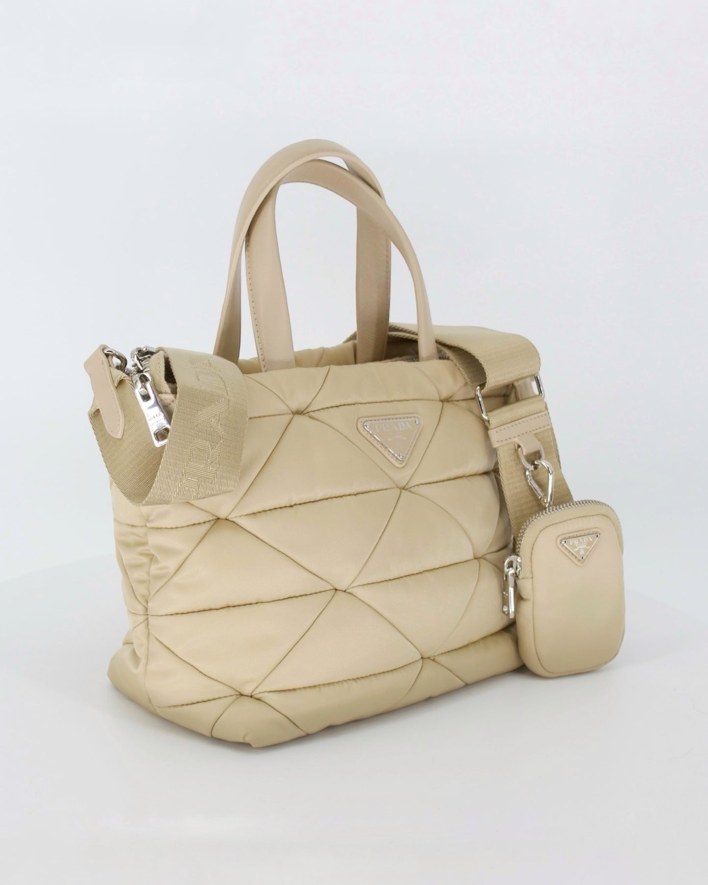 Prada Small Desert Re-Nylon Quilted Padded Shoulder Bag w/ Shoulder Strap