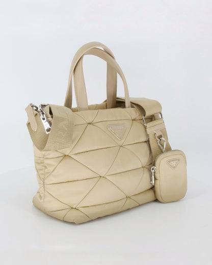 Prada Small Desert Re-Nylon Quilted Padded Shoulder Bag w/ Shoulder Strap