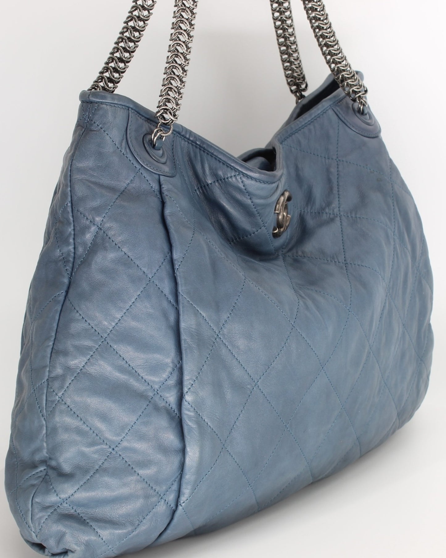 Chanel Blue Relaxed Lambskin Hobo Handbag