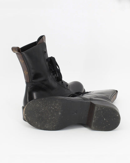 Louis Vuitton Black Flat Ranger Combat Boot Size 39