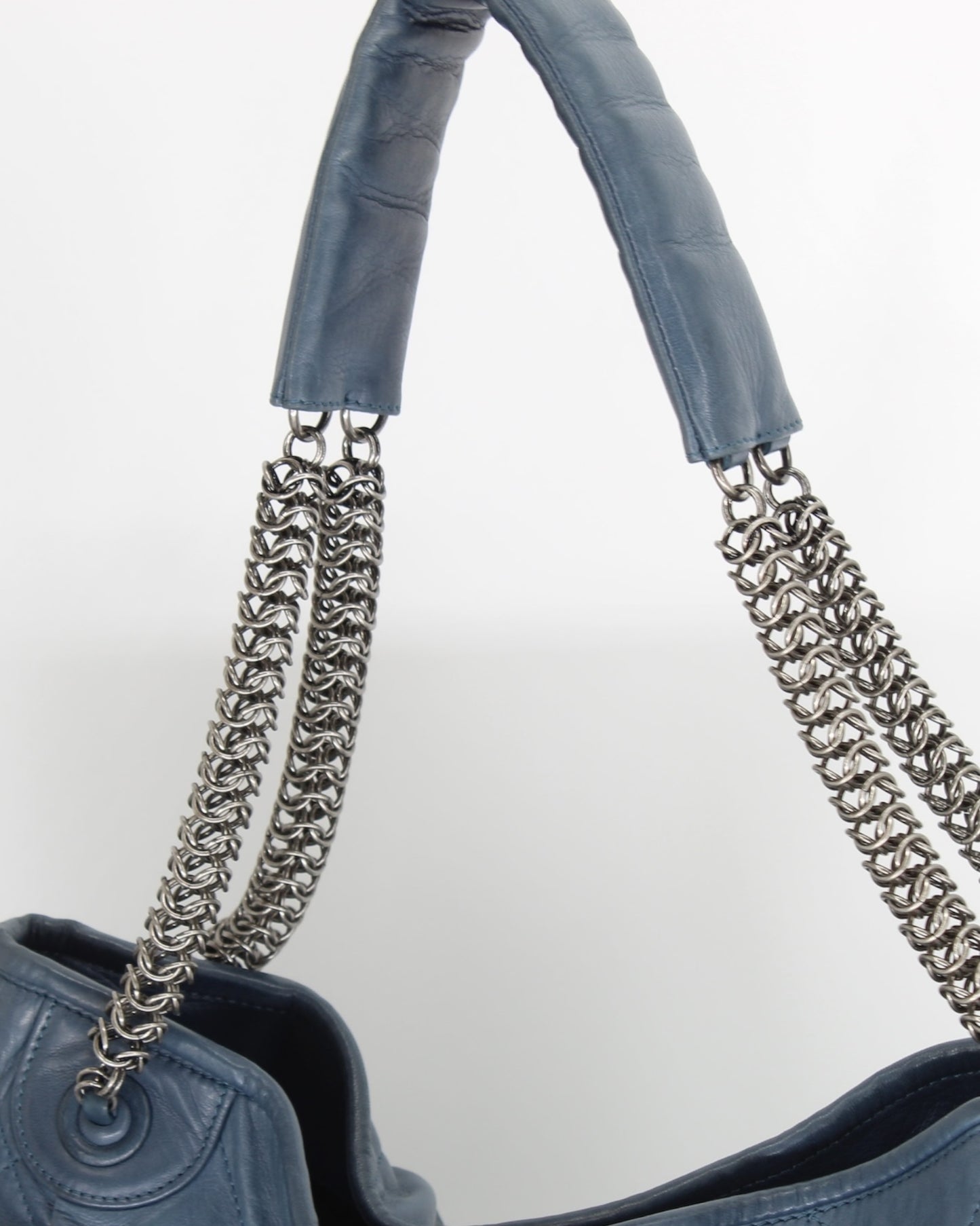 Chanel Blue Relaxed Lambskin Hobo Handbag