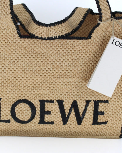 Loewe Raffia Large Font Tote Bag