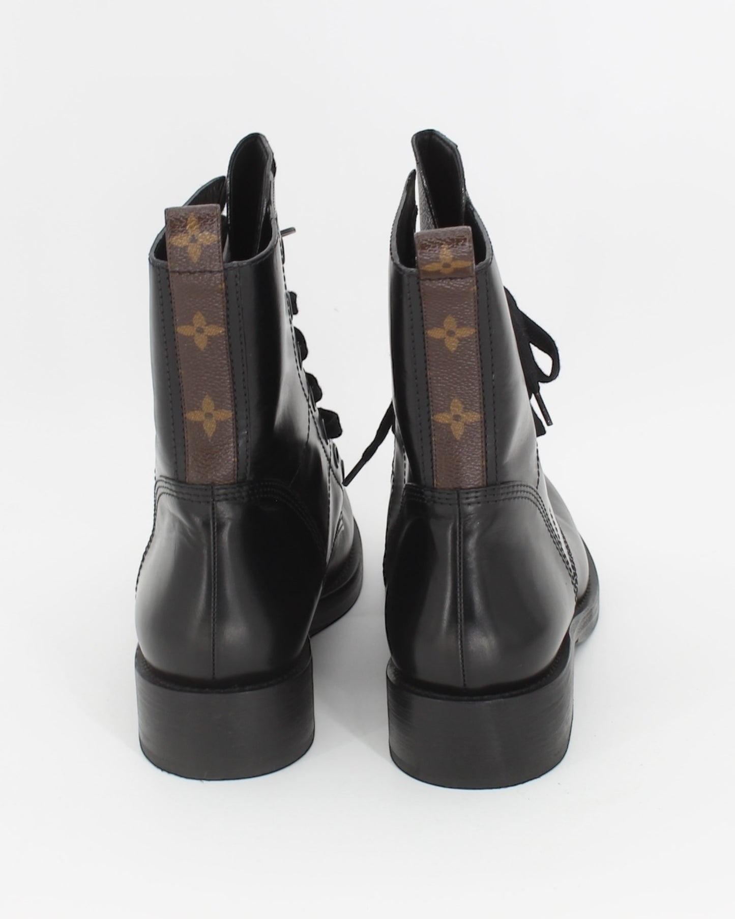 Louis Vuitton Black Flat Ranger Combat Boot Size 39