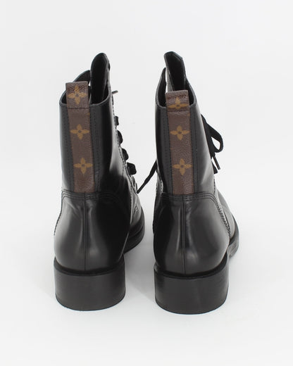 Louis Vuitton Black Flat Ranger Combat Boot Size 39