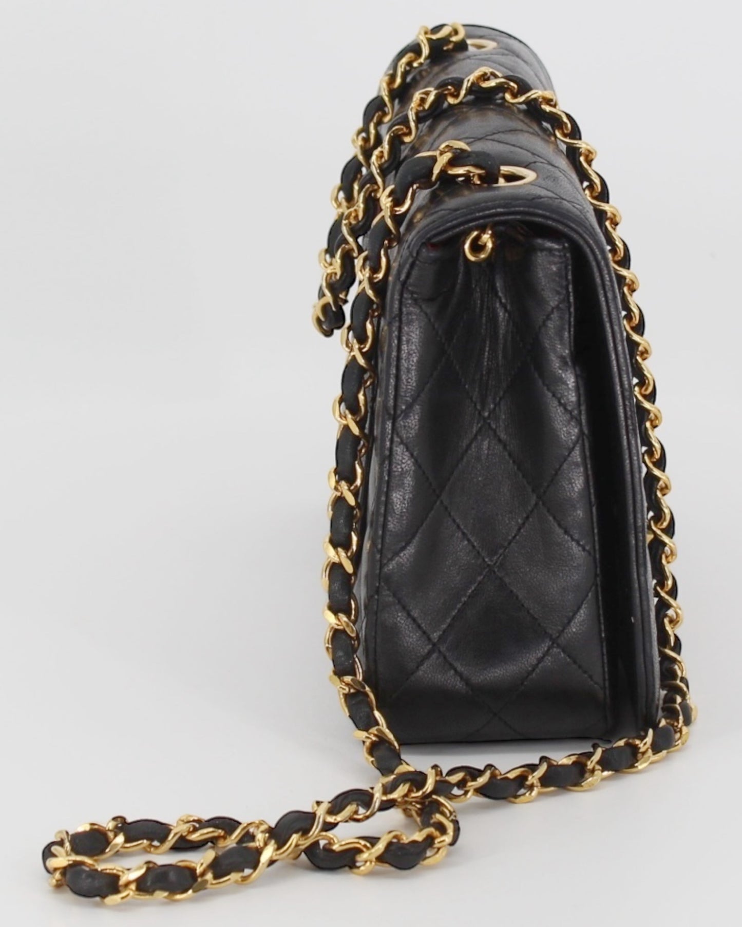Chanel Vintage Lamb Black Flap Bag Small