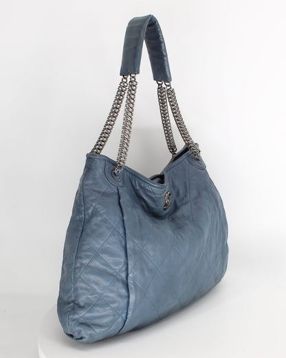Chanel Blue Relaxed Lambskin Hobo Handbag
