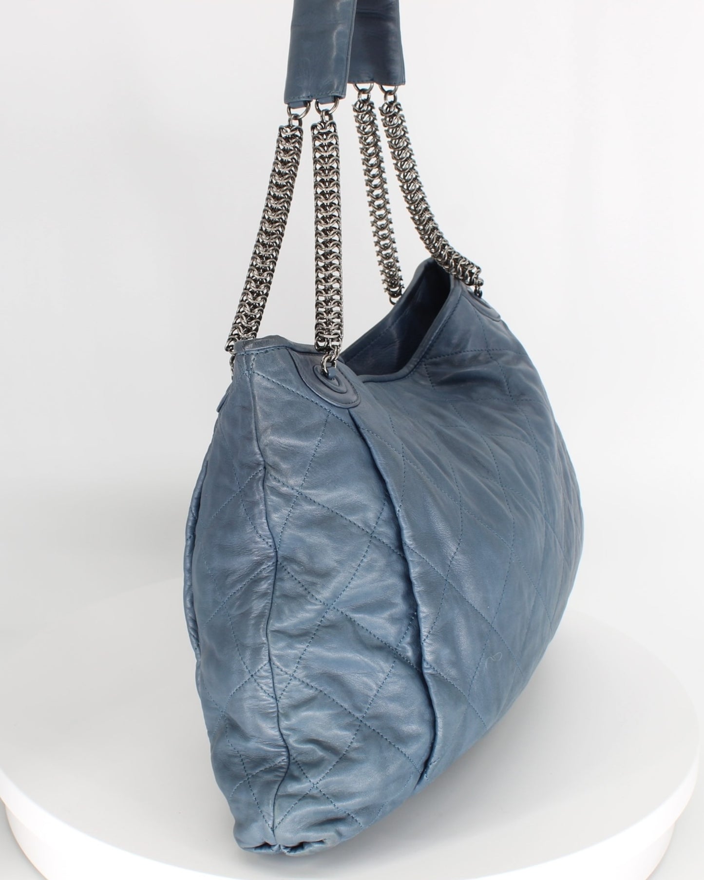 Chanel Blue Relaxed Lambskin Hobo Handbag