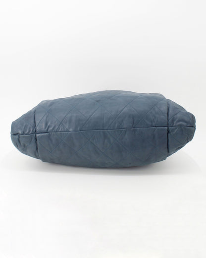 Chanel Blue Relaxed Lambskin Hobo Handbag