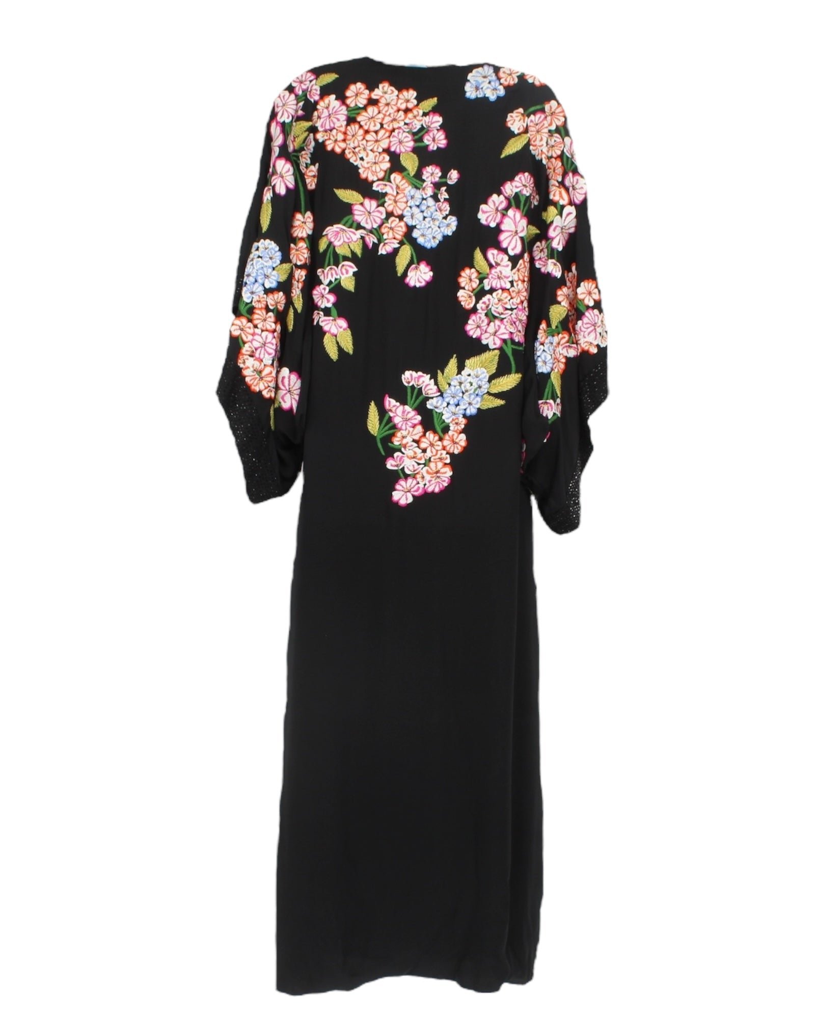 Josie Natori Black Multicolor Floral Print Beaded Maxi Dress Size S Couture Blowout Josie Natori Black Multicolor Floral Print Beaded Maxi Dress Size S Couture Blowout