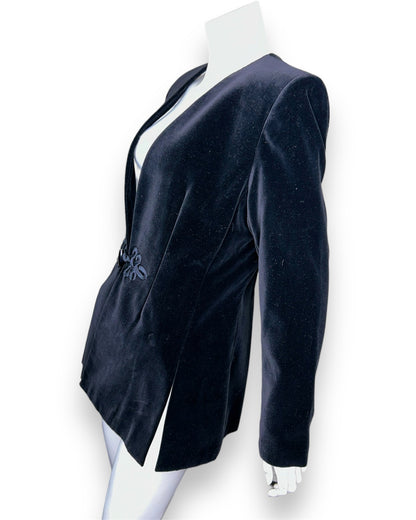 Yves Saint Laurent Black Velvet Jacket Blazer Size 8