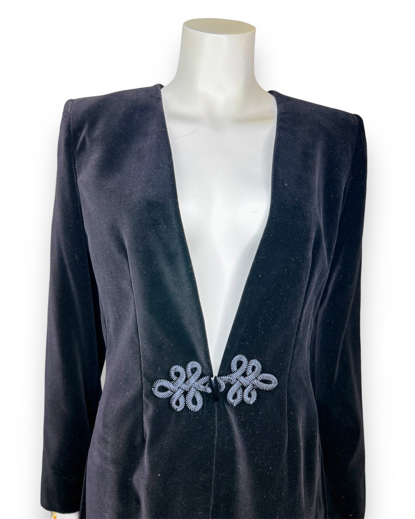 Yves Saint Laurent Black Velvet Jacket Blazer Size 8