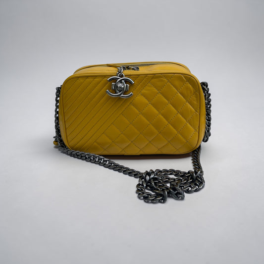 Chanel Golden Mustard Quilted CC Camera Bag