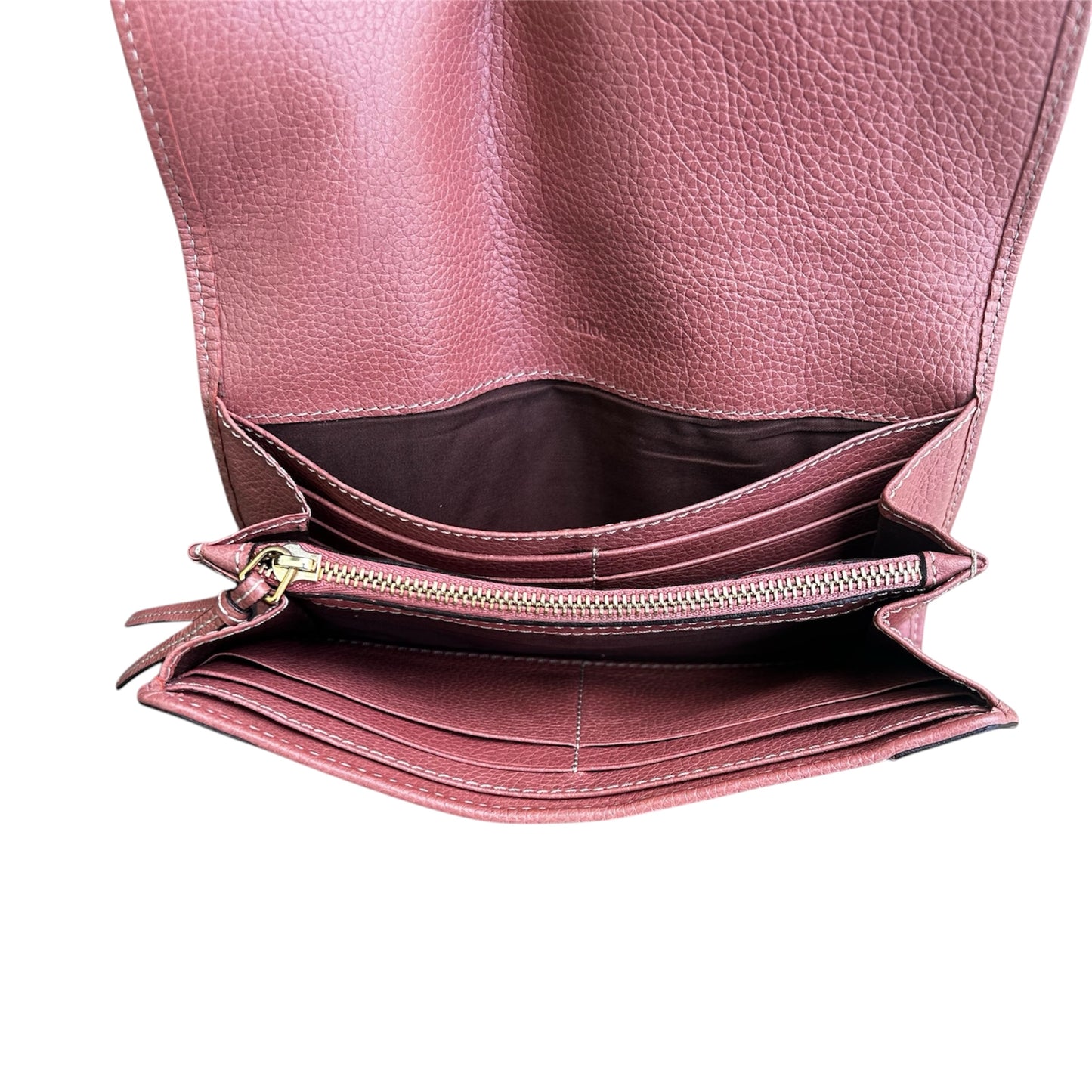 Chloe Pink Leather Continental Wallet