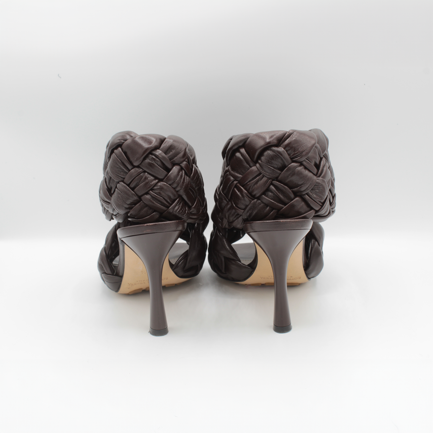 Bottega Veneta Chocolate Woven Leather Heel Size 6