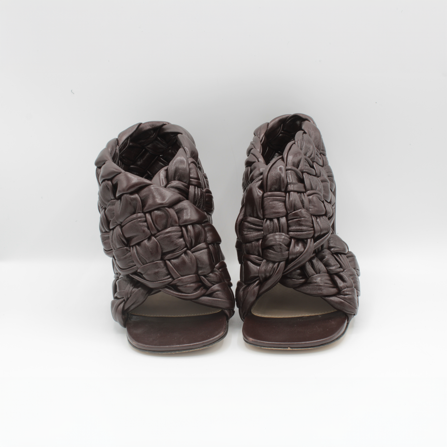 Bottega Veneta Chocolate Woven Leather Heel Size 6