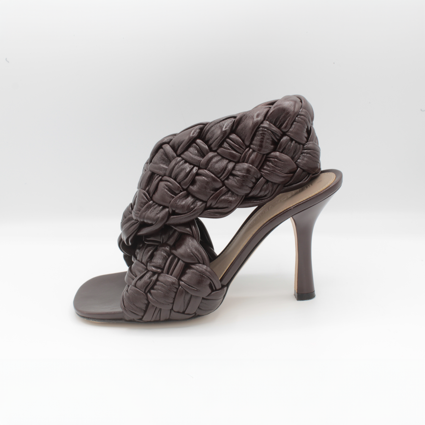 Bottega Veneta Chocolate Woven Leather Heel Size 6