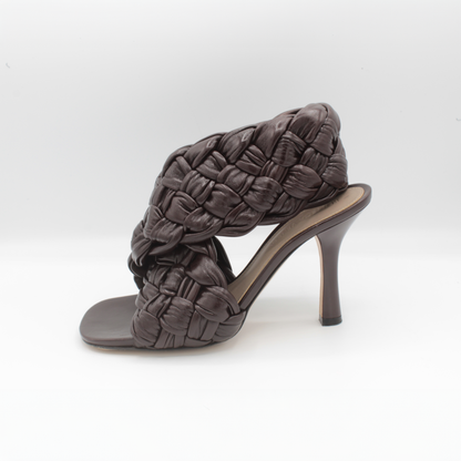 Bottega Veneta Chocolate Woven Leather Heel Size 6